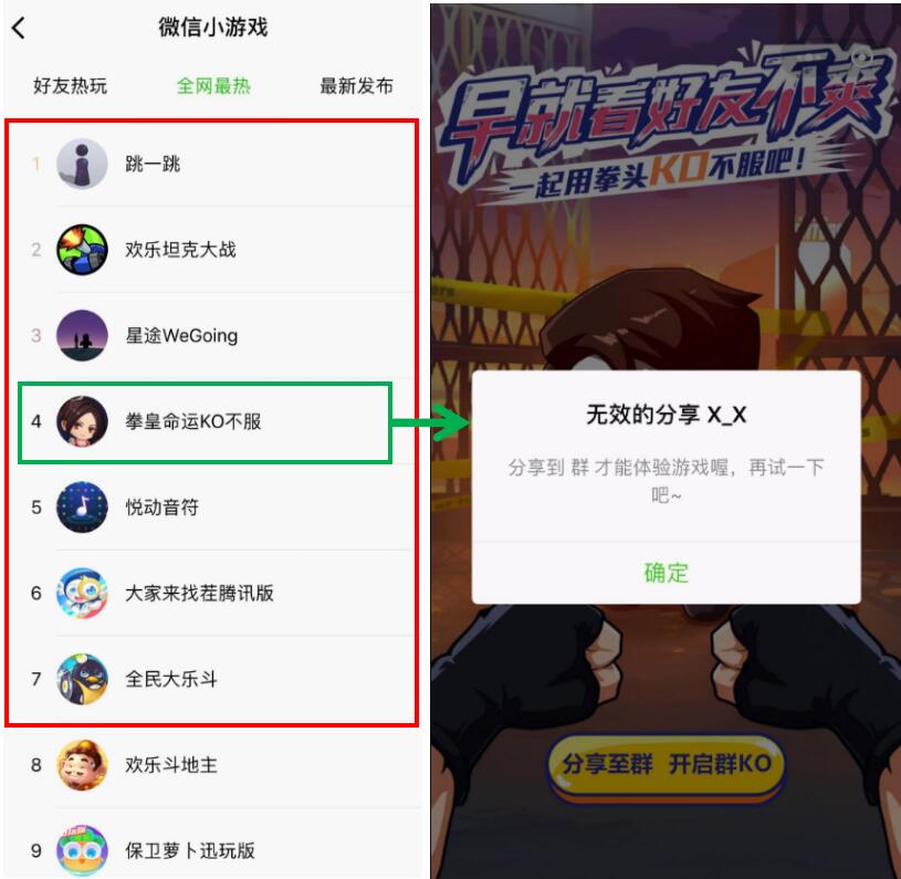 微信小游戏排行榜出炉:棋牌失灵,独立小游戏自传播走红